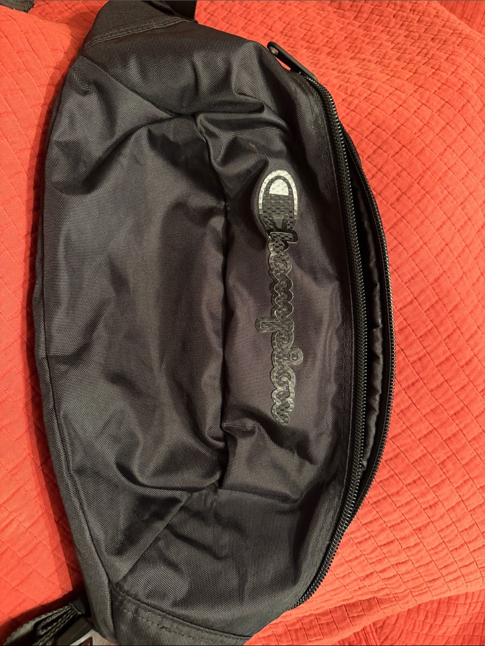 Champion Black Waist Bag with Logo